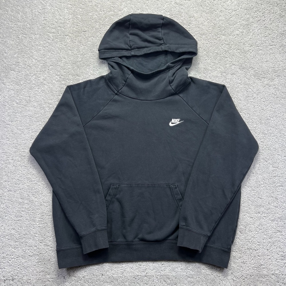 Nike Hoodie Womens XL Black Fleece Pullover Funnel Neck Sportswear Activewear